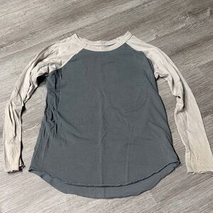 Stella McCartney Gray and Cream Long Sleeve Top
